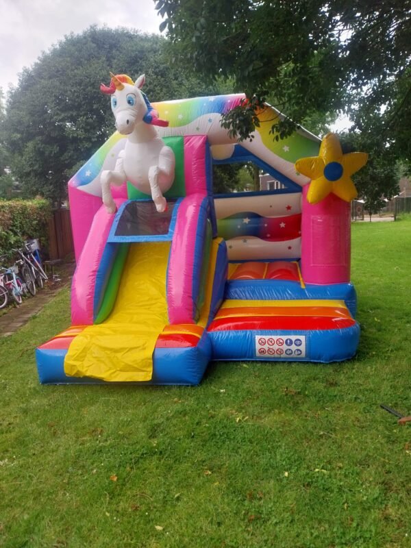 Springkussen: Unicorn met Glijbaan (5.0m x 4.0m x 3.3m) - Afbeelding 7