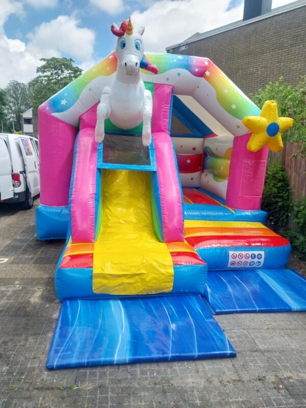 Springkussen: Unicorn met Glijbaan (5.0m x 4.0m x 3.3m) - Afbeelding 8