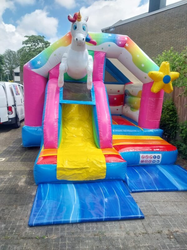 Springkussen: Unicorn met Glijbaan (5.0m x 4.0m x 3.3m) - Afbeelding 3