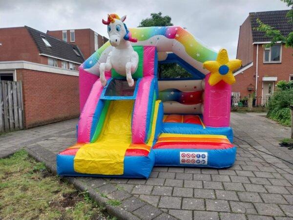 Springkussen: Unicorn met Glijbaan (5.0m x 4.0m x 3.3m) - Afbeelding 4