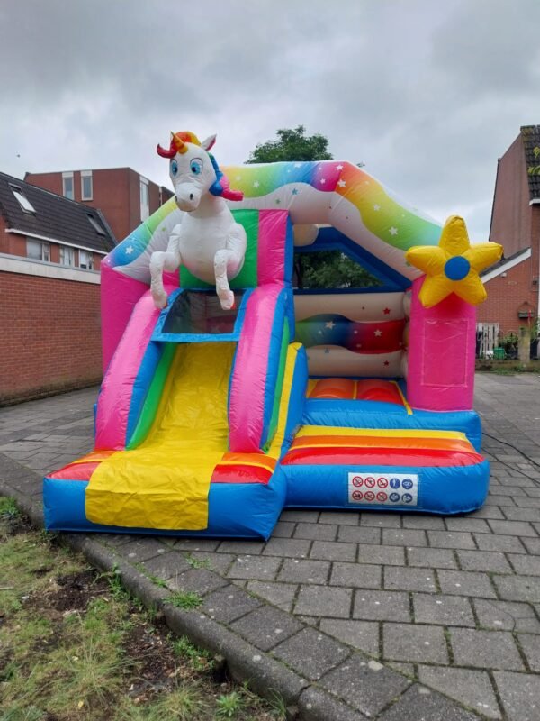 Springkussen: Unicorn met Glijbaan (5.0m x 4.0m x 3.3m) - Afbeelding 5